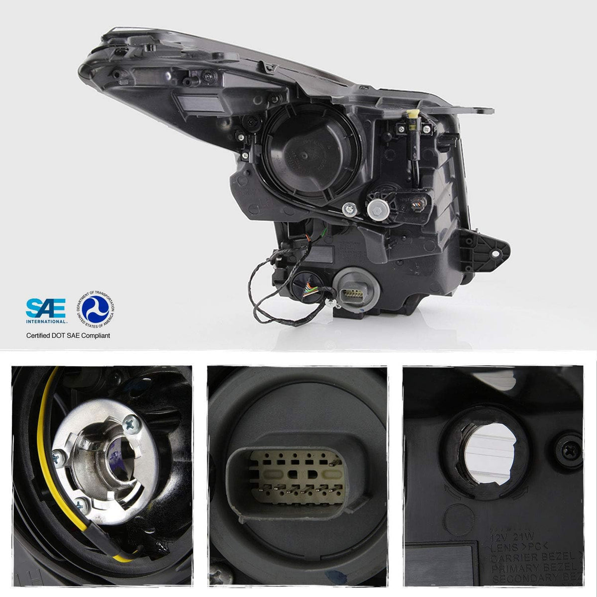 Projector Chrome Headlights Pair for Cadillac ATS Sedan A6636