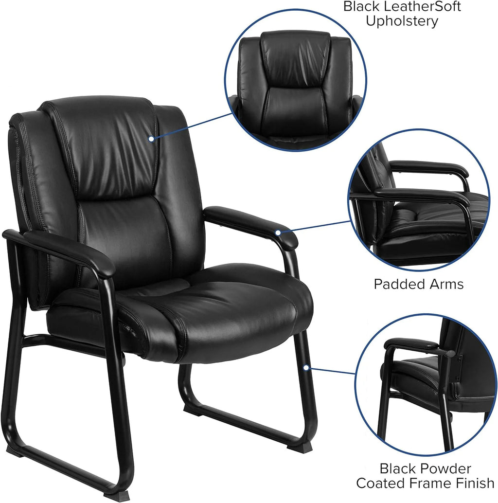 Black Leathersoft Reception Chairs L85994
