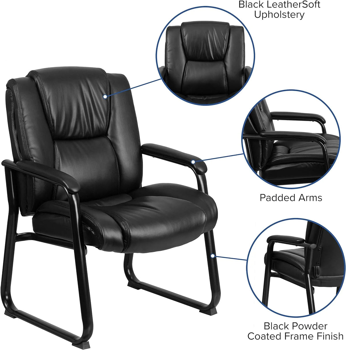 Black Leathersoft Reception Chairs L85994