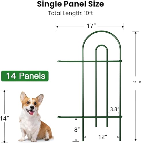 35 panels No Dig Metal Garden Fence 18in(H)×50ft(L) F32702