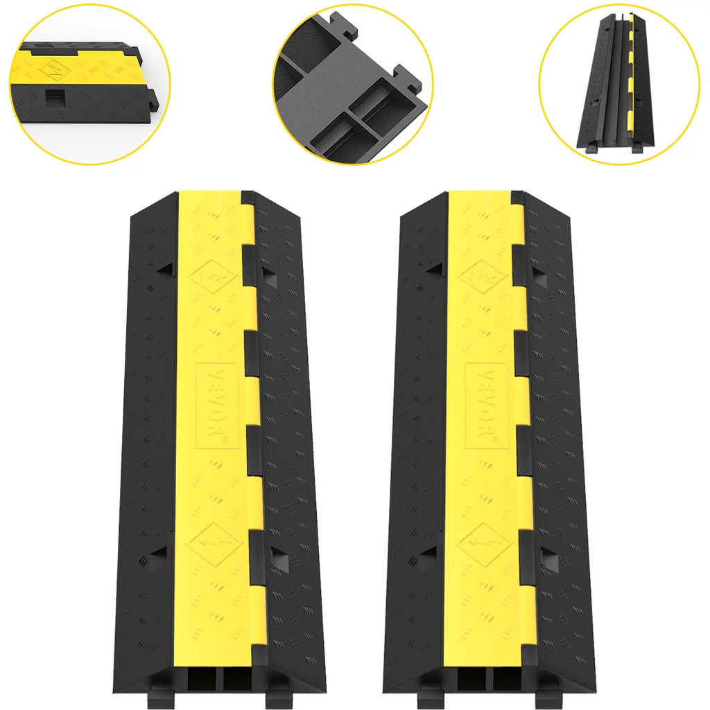 2 Packs 2 Channels Rubber Cable Protector Ramp X431820
