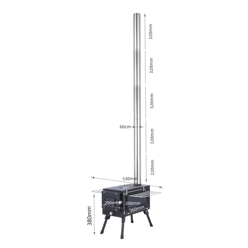 Outdoor Wood Burning Stove with Pipe V402
