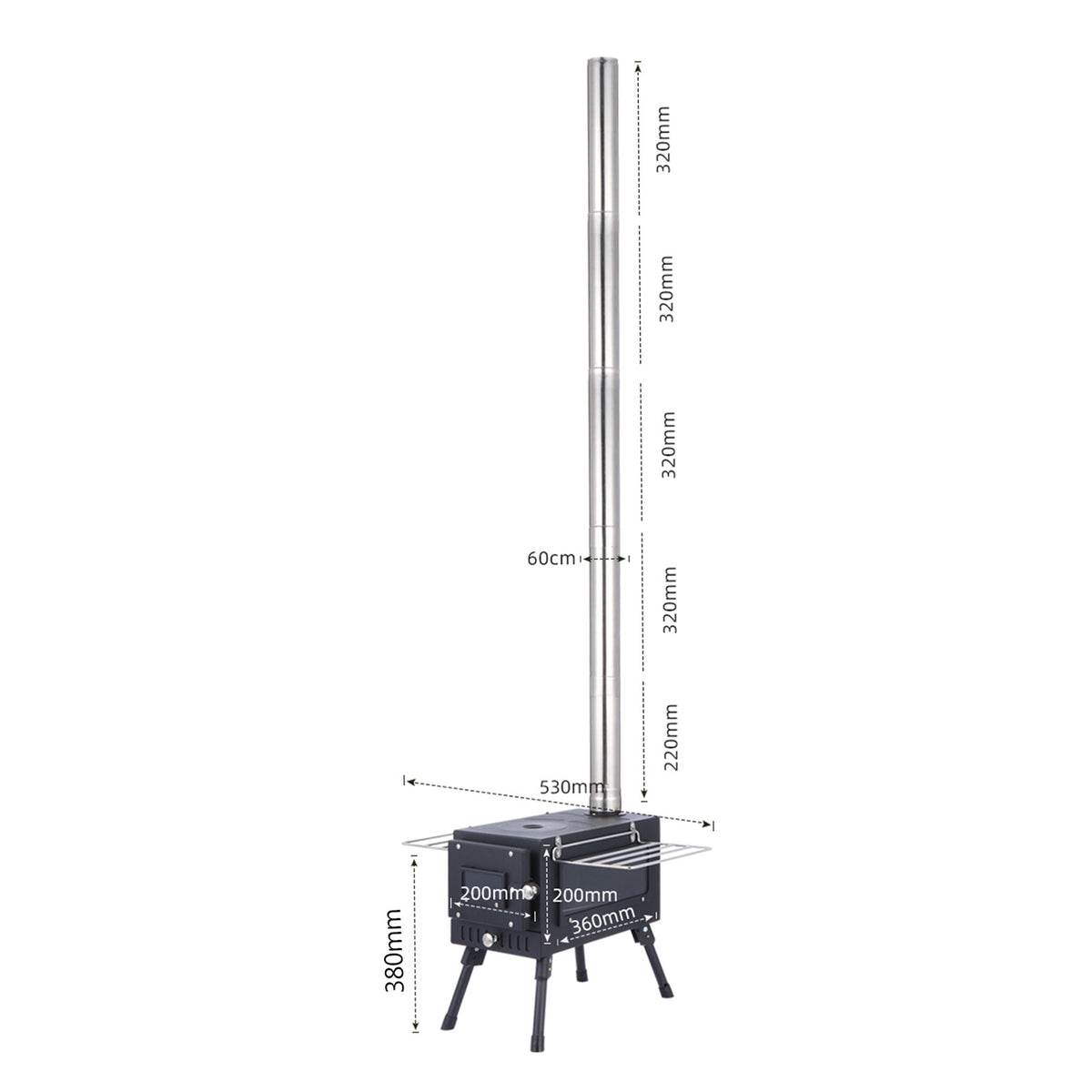 Outdoor Wood Burning Stove with Pipe V402
