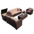 8 Pc Wicker Rattan Outdoor Furniture Set with Storage Box O119