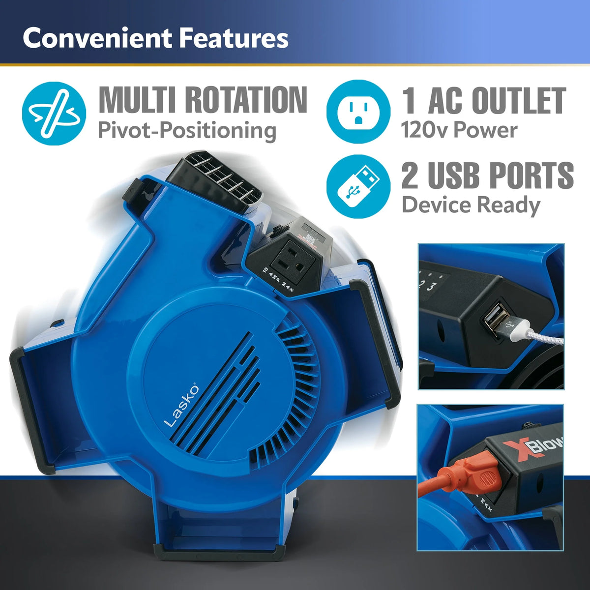 Utility Blower Fan with USB Port S89989