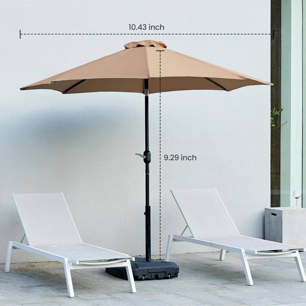 Tan 9' Outdoor Patio Umbrella with 8 Ribs W134944
