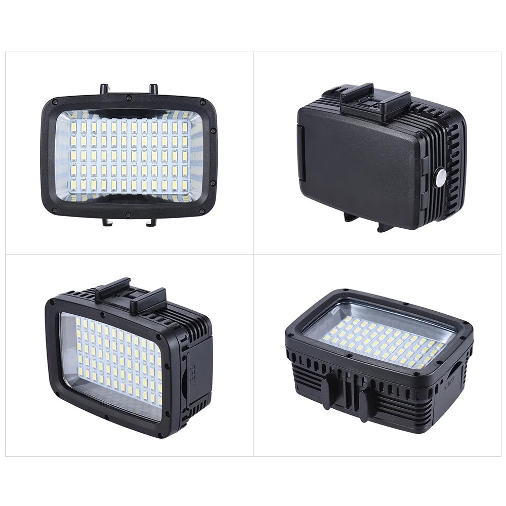 Ultra Bright 1800LM 3 Modes Waterproof Underwater 40m 5500K 60pcs Diving Fill-in Video Light with Hot Shoe Mount S8522