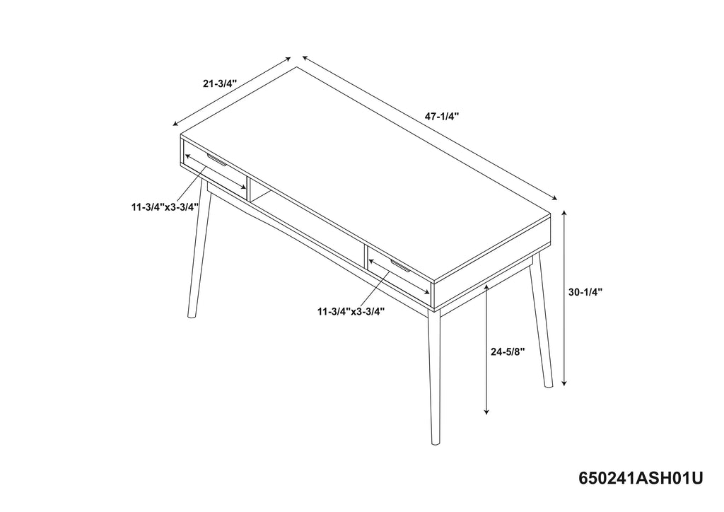 White Wood Two Drawer Writing Desk U37368