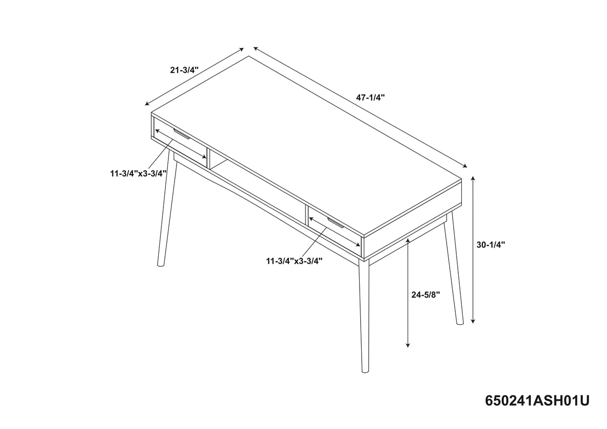 White Wood Two Drawer Writing Desk U37368