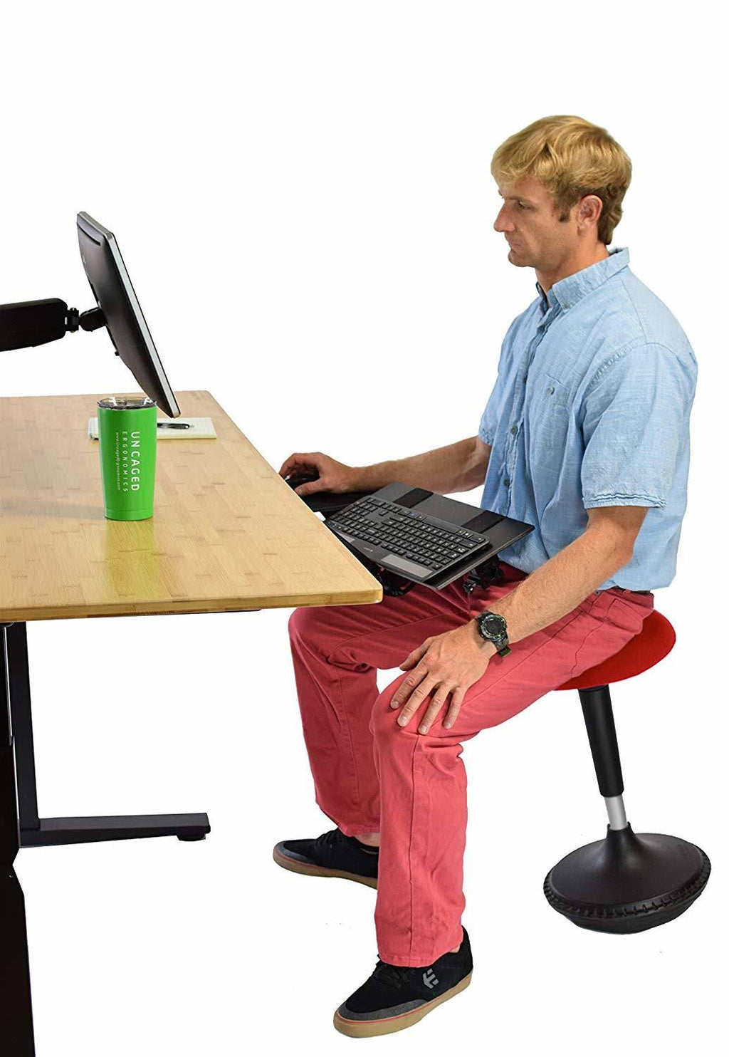 Wobble Stool 2, Tall Adjustable Height Active Sitting Office Chair Swivel Stool W726