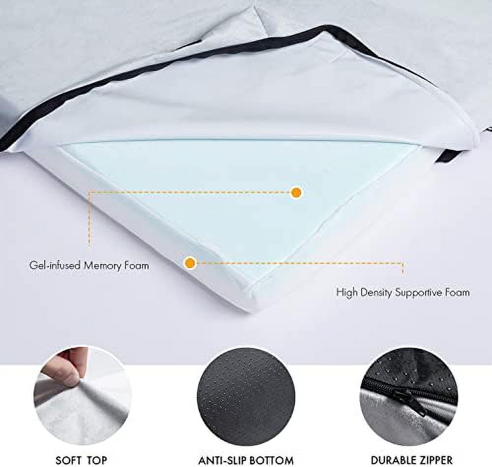 Memory Foam Camping Mattress with Removable Waterproof Cover Travel Bag A569