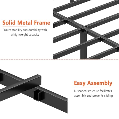 Full Metal Platform Bed Frame with Steel Slat Support R204