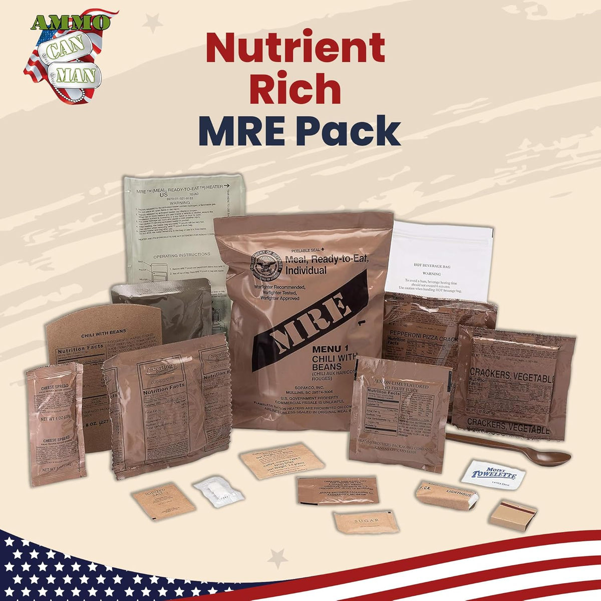 12ct US Military Surplus MRE Meals Ready to Eat Y7276