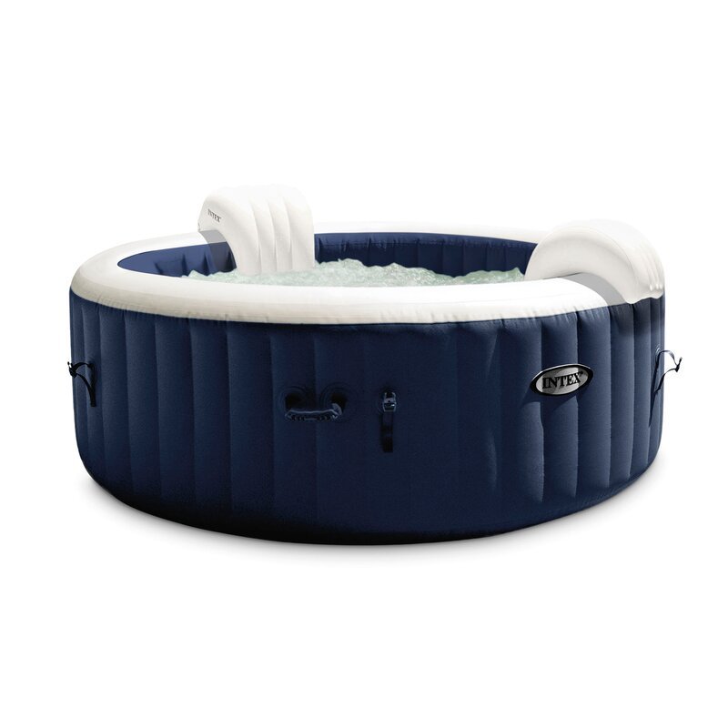 6 Person 170 Jet Vinyl Round Inflatable Hot Tub in Dark Blue B757