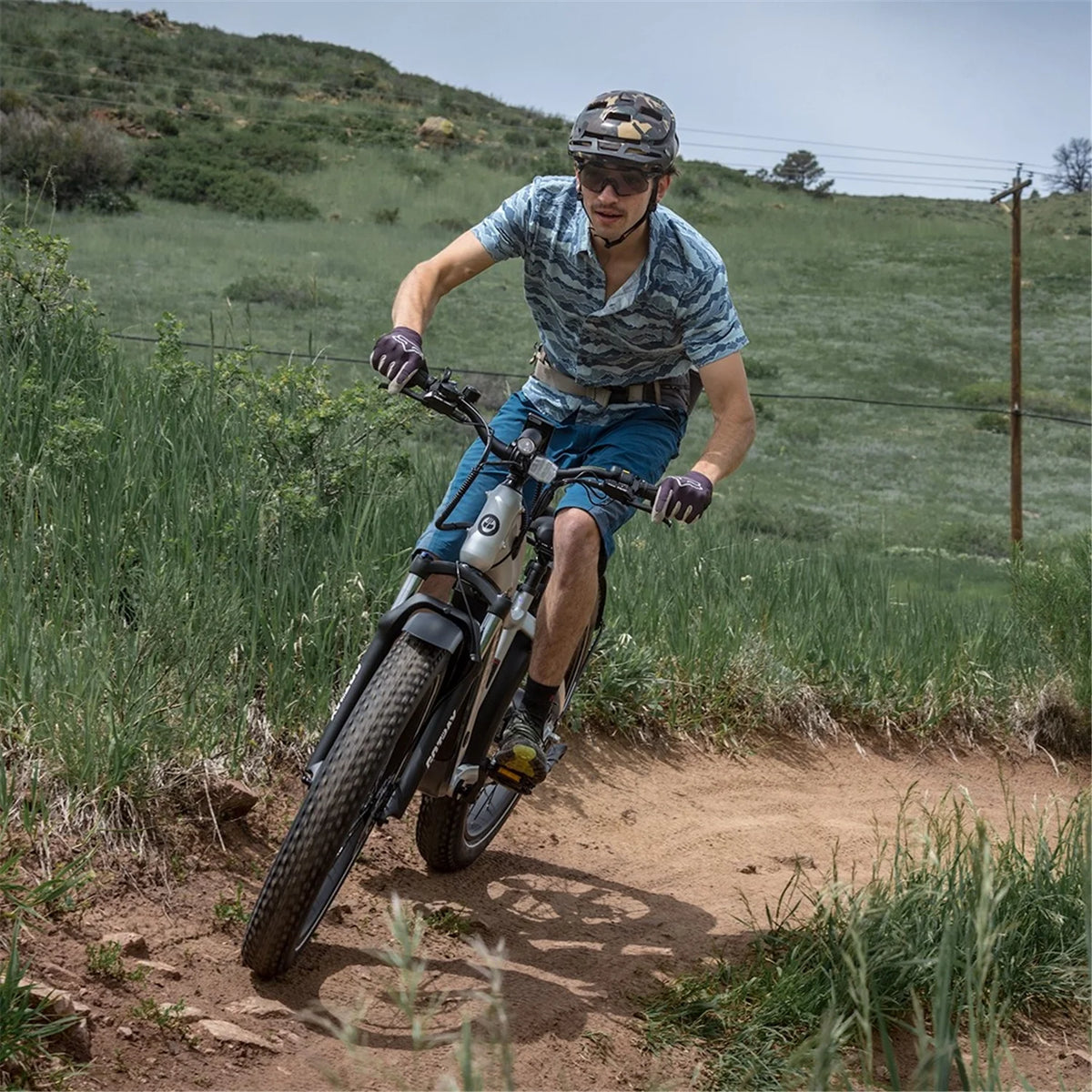 Silver 750W 48V 26" x 4" Fat Tire Electric Mountain Bike G457363