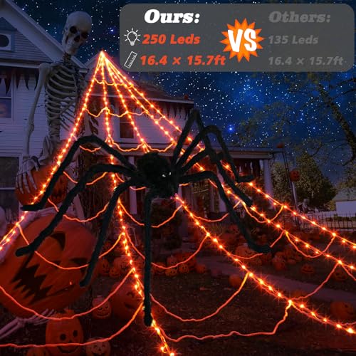 250 LED Purple Spider Web Lights with 8 Modes R164