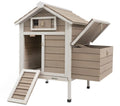 Grey Wooden Chicken Coop with Nesting Box and Ramp W786