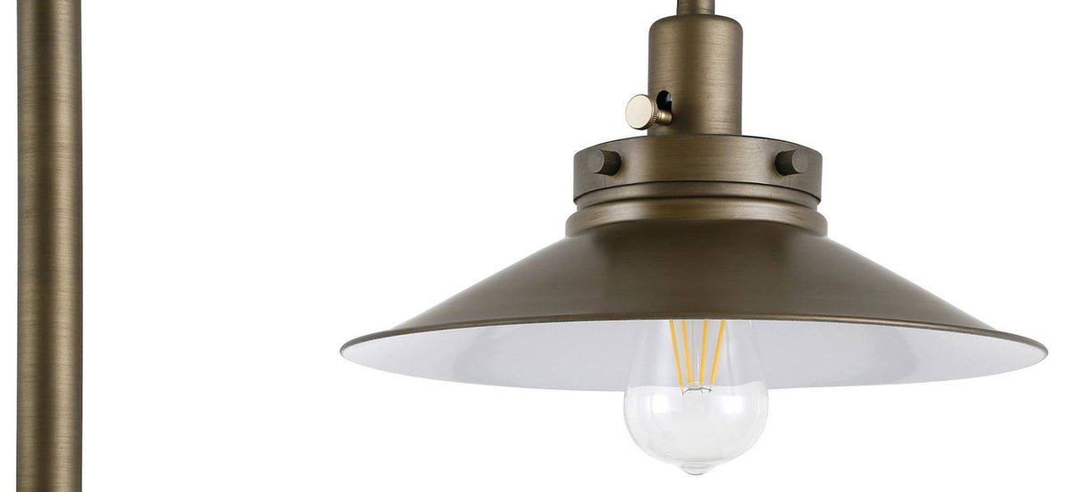 Brushed Brass Wide Brim Floor Lamp with Pulley System Y30873