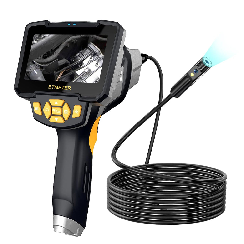 Dual Lens Industrial Endoscope with Flashlight, 4.3 LCD Screen 8mm IP67 Waterproof Detachable Snake Camera 32.8ft U9842