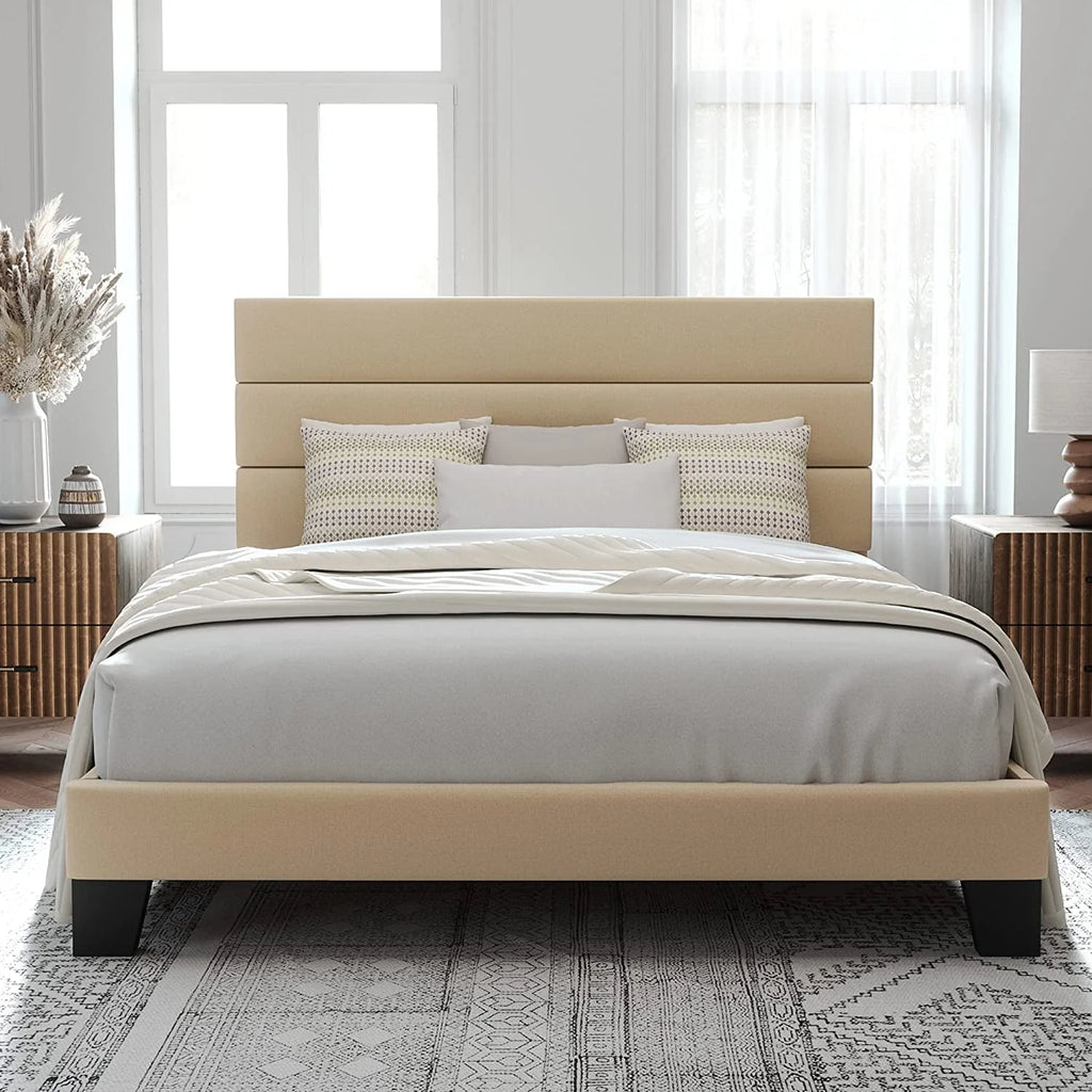 Queen Size Fabric Upholstered Platform Bed Frame B882848