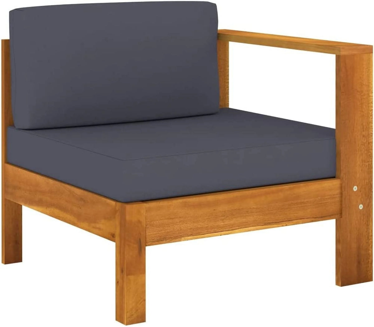 6 Piece Acacia Wood Patio Lounge Set with Dark Gray Cushions T22997