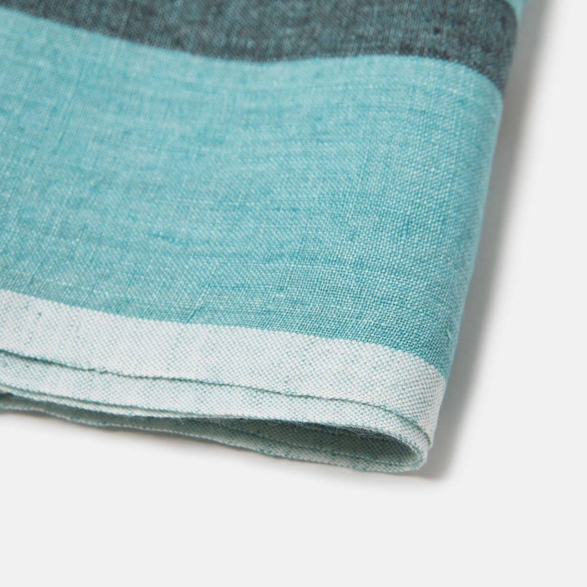 Aqua & Charcoal Linen Napkins, Set of 4 E633