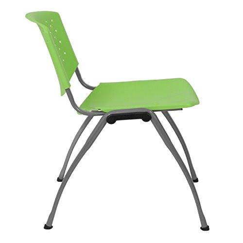 Green Plastic Stack Chair with Titanium Frame P8185