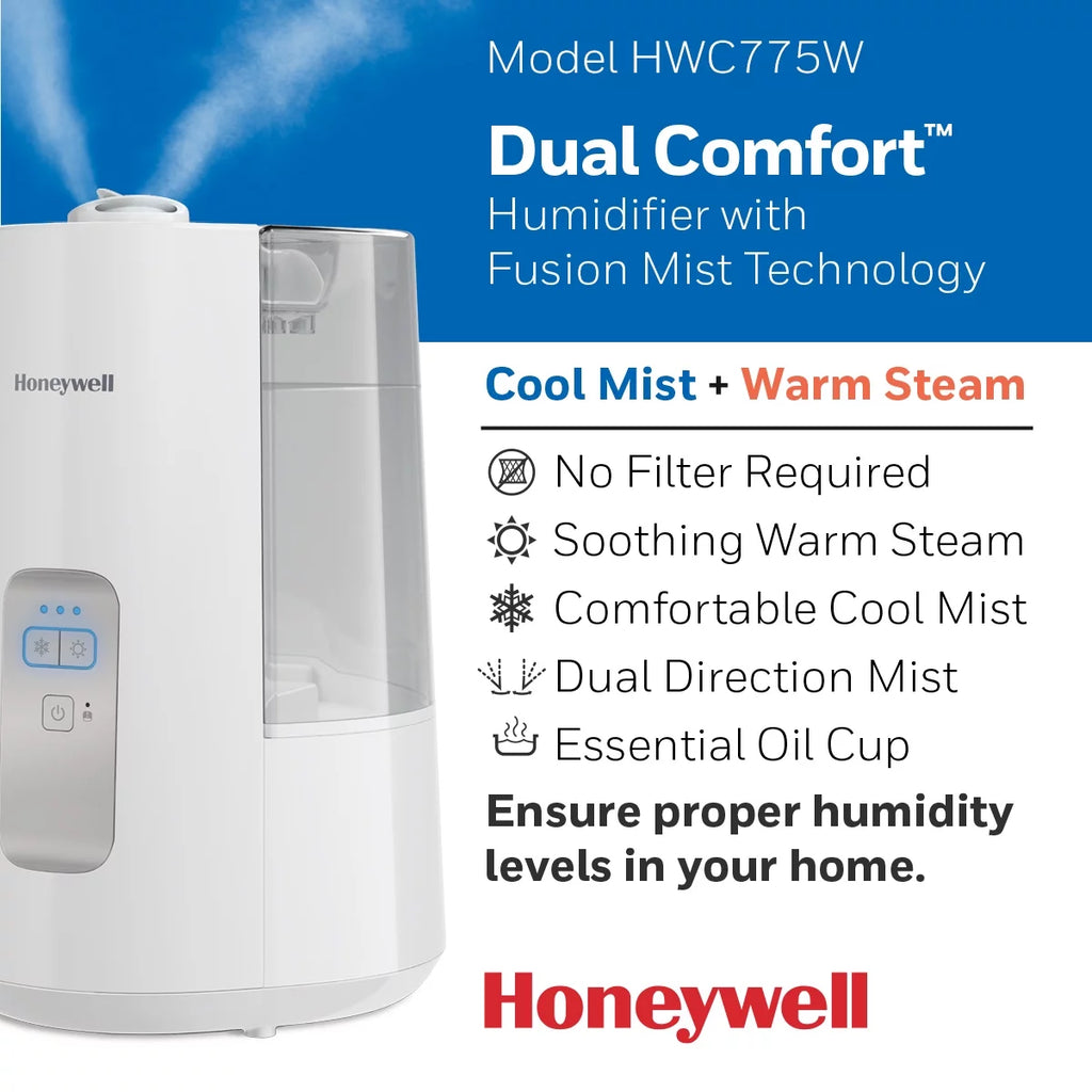 White Cool Warm Mist Humidifier, 600 sq ft V525756