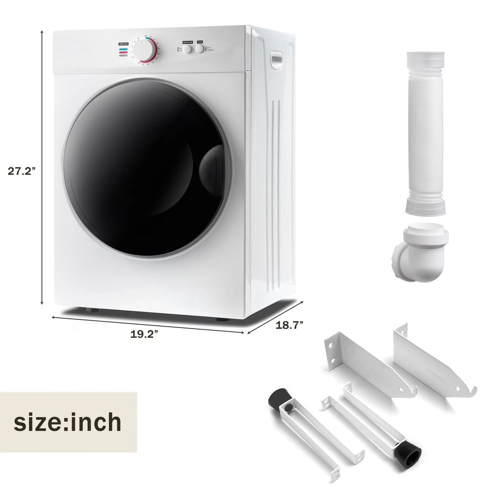 1020W 1.41cu ft Portable Front Load Electric Clothes Dryer with Stainless Steel Tub C39960
