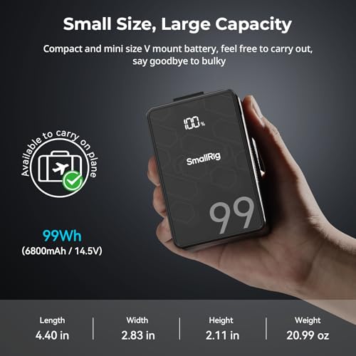 99Wh 6800mAh V Mount Battery with USB-C D-TAP USB-A Dual DC Ports OLED Screen F997718