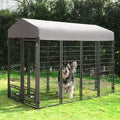 Outdoor Dog Kennel with Rotating Feeding Door and Cover C896