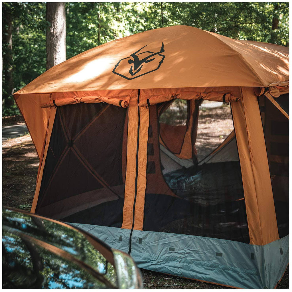 Orange 8 Person Pop Up Camping Hub Tent with Screen Room E678