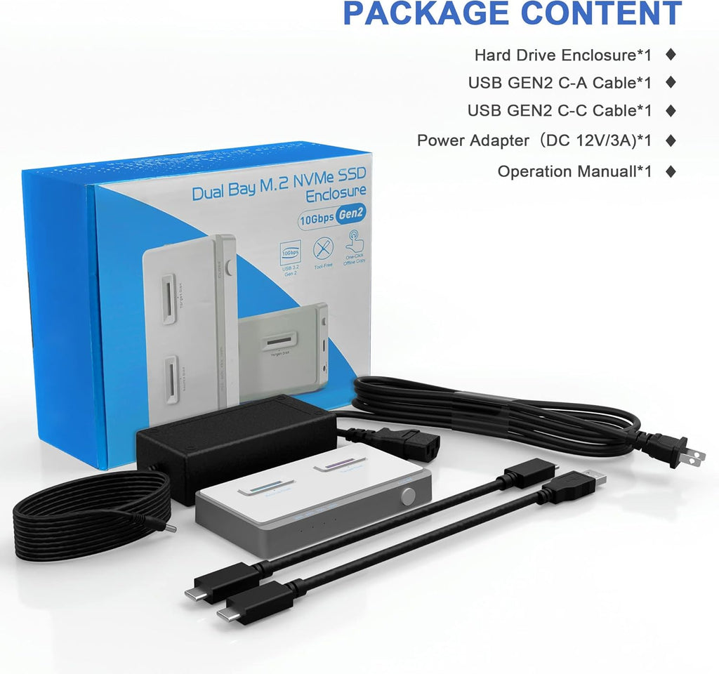 M.2 NVMe Dual-Bay Docking Station with Offline Clone Function S73725