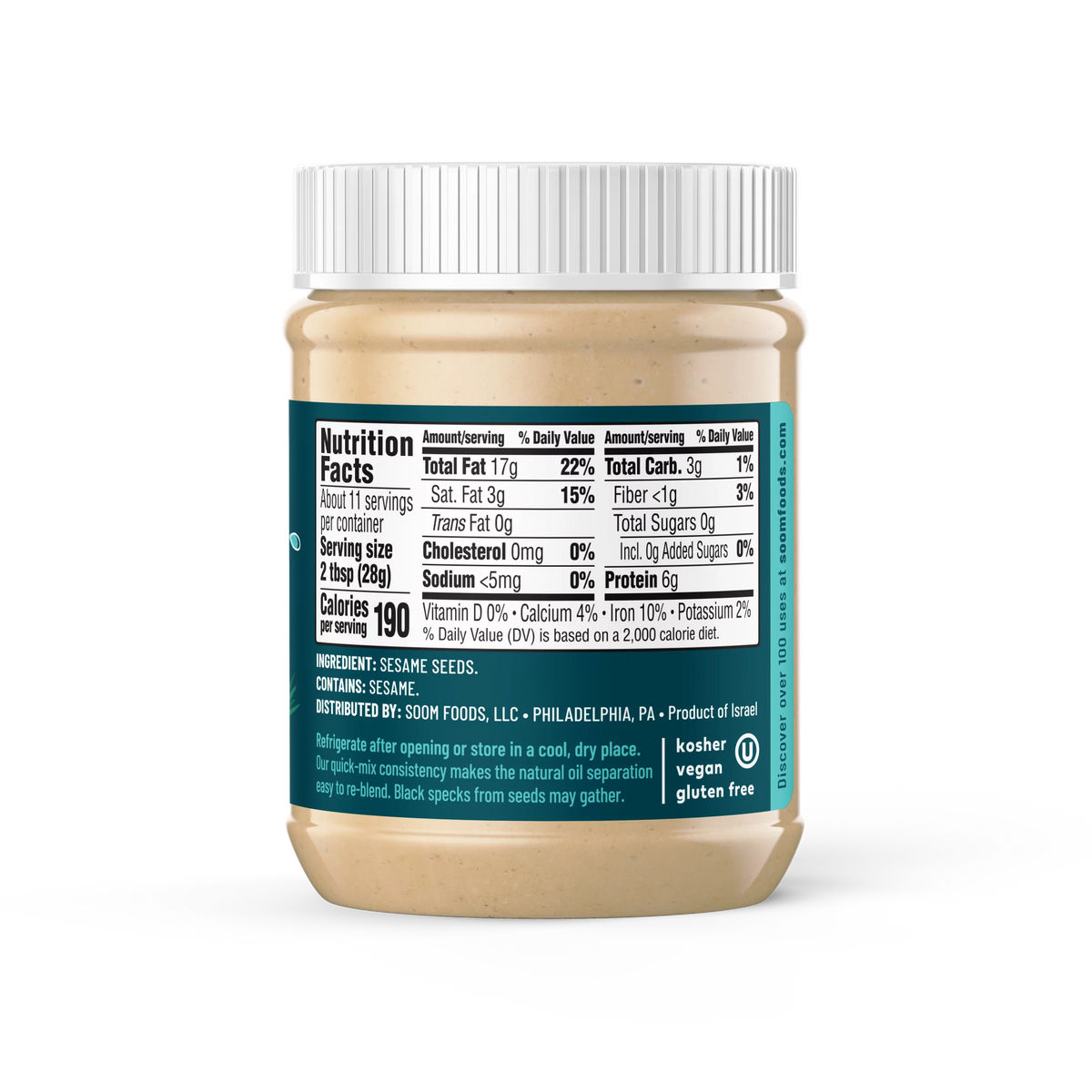 Pure Ground Sesame Tahini 11oz 2 Pack I5327