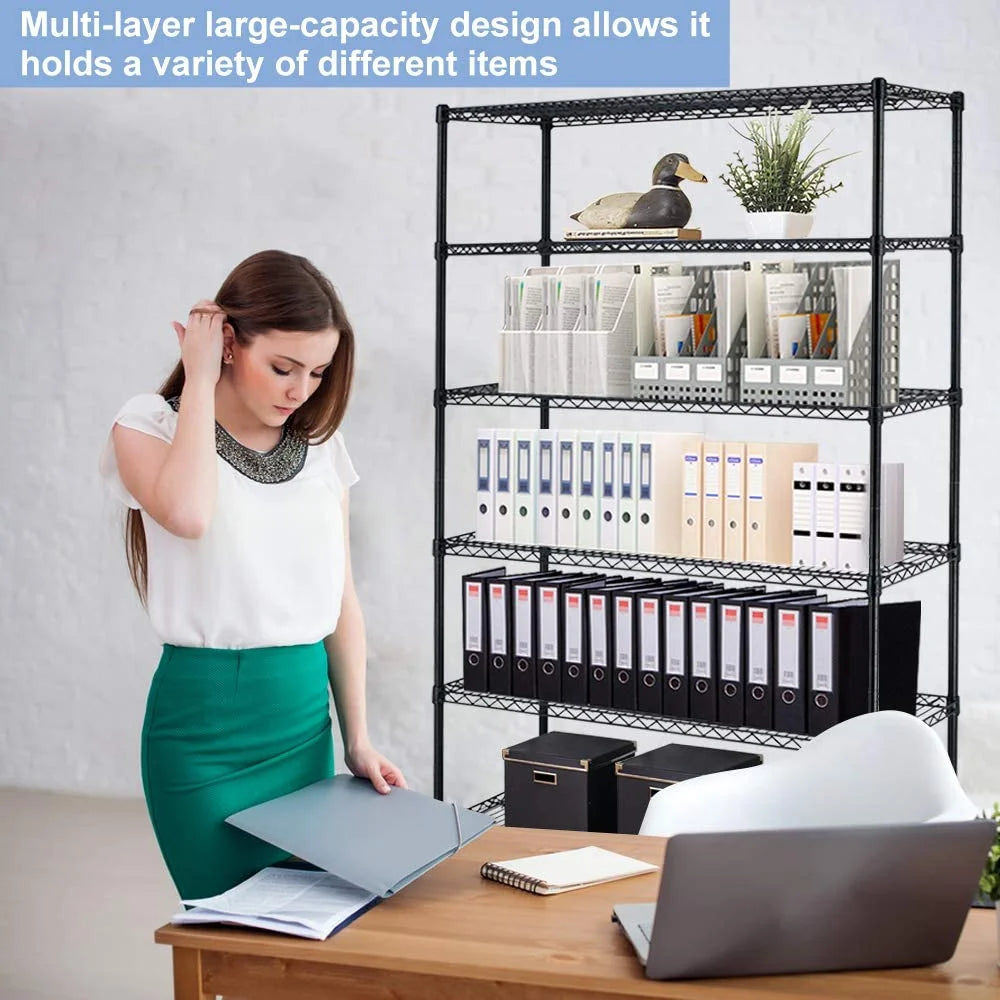 6 Tier Adjustable Wire Shelving Unit with Wheels K8265