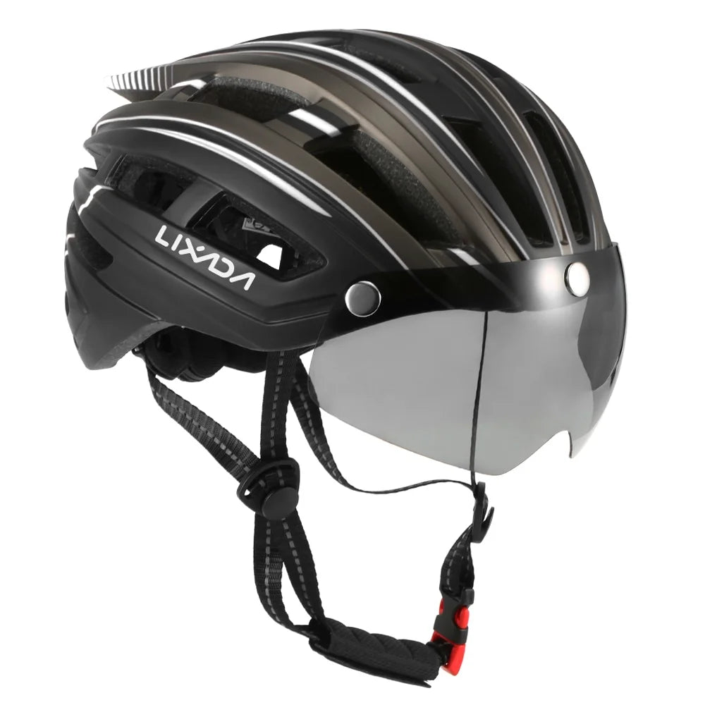 Mountain Bike Helmet with Back Light, Detachable Magnetic Visor C154608