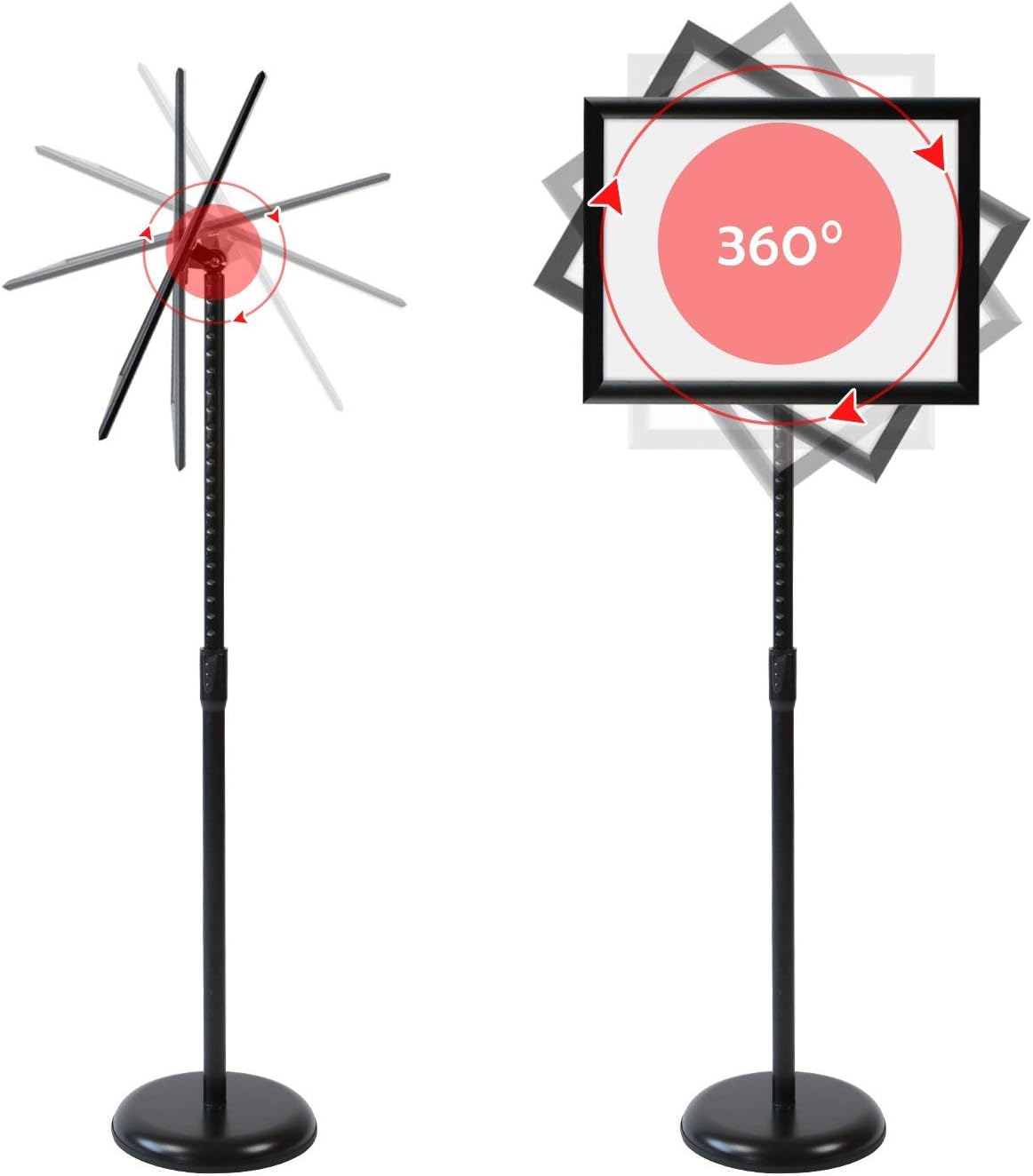 Black Pack of 2 Aluminum Floor Standing Sign Holder U7822