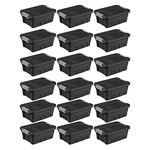 Black 6-Pack Plastic Stacker Tote Storage Bin E426396