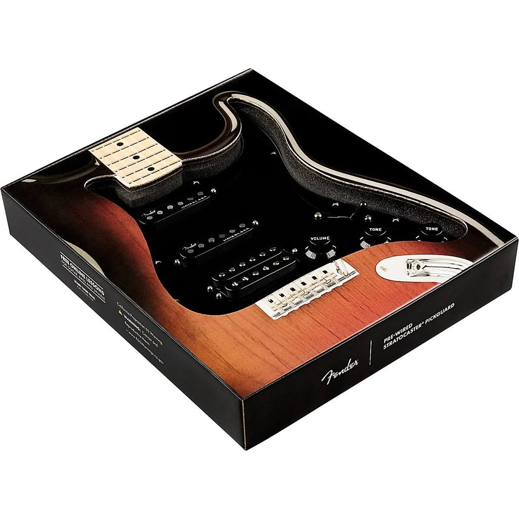 Black 3-Ply Pre-Wired Stratocaster Pickguard V3177