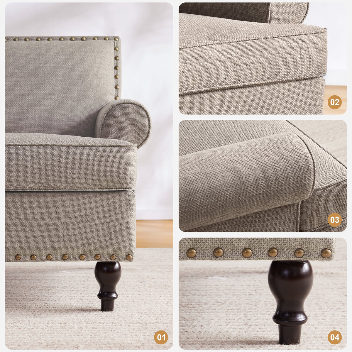 Brown Upholstered Accent Chair P11243