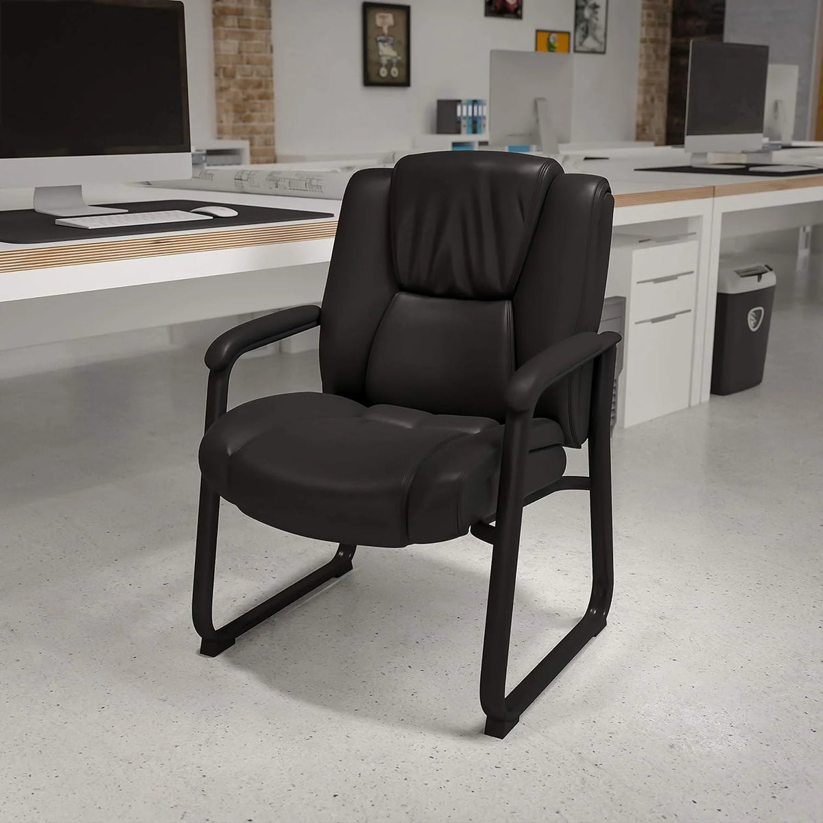 Black Leathersoft Reception Chairs L85994