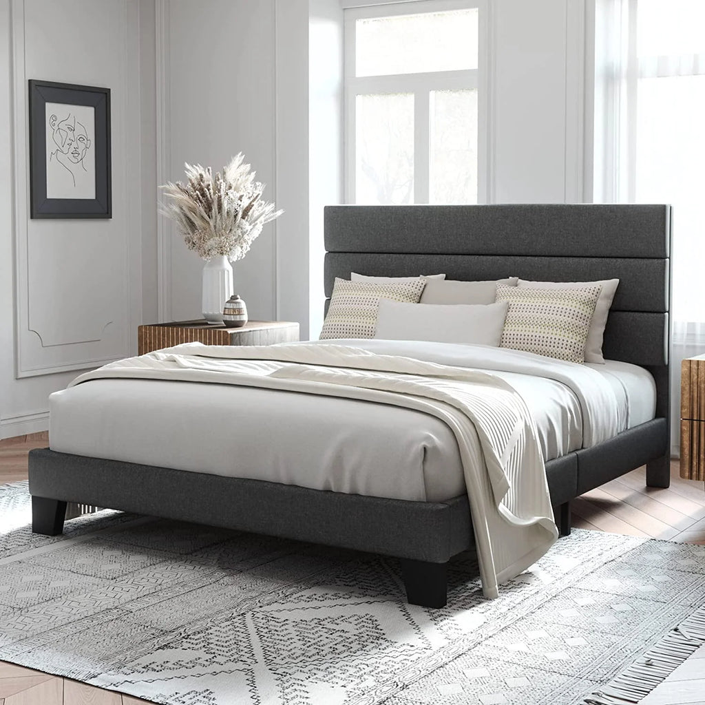 Queen Size Fabric Upholstered Platform Bed Frame B882848
