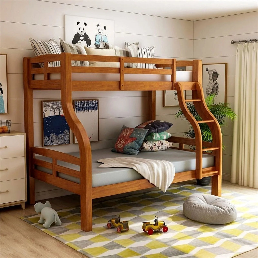 Solid Wood Twin over Full Bunk Bed in Oak A55947