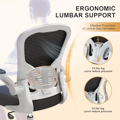 High Back Mesh Ergonomic Office Chair with Flip-up Armrests Y416