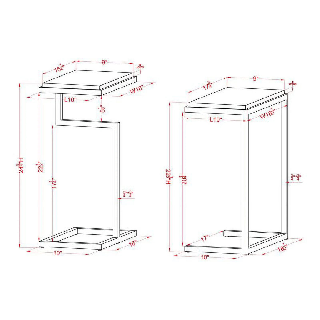 Black 2-Piece Metal Nesting Table A6316