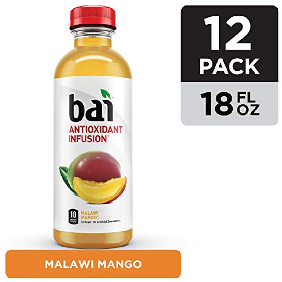 Malawi Mango Flavored Water, 18 Fluid Ounce Bottles, Pack of 12 G3482