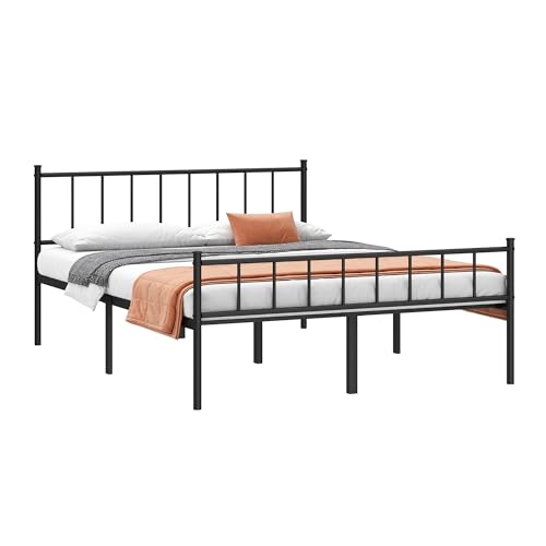 Full Metal Platform Bed Frame with Steel Slat Support R204