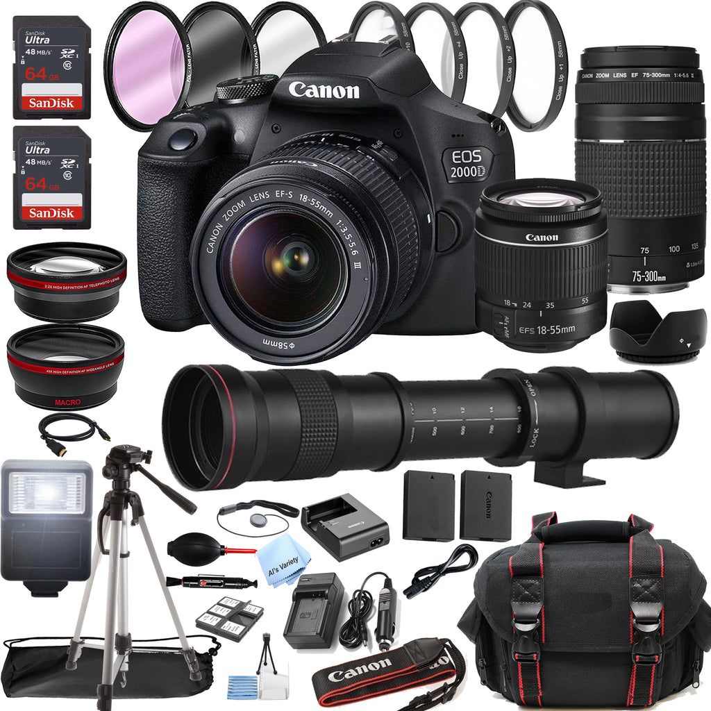 38pc DSLR Camera Bundle with 18-55mm, 75-300mm, 420-800mm Lenses R37519