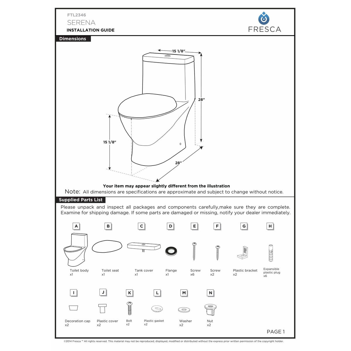 One-Piece Dual Flush Toilet with Soft Close Seat Y142