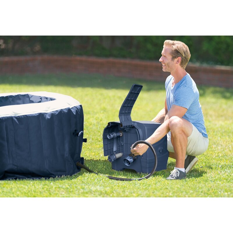 6 Person 170 Jet Vinyl Round Inflatable Hot Tub in Dark Blue B757